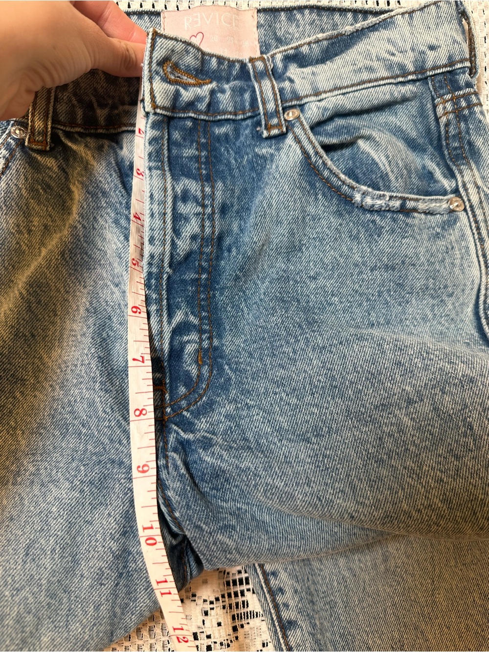 REVICE Light Blue Distressed Women’s Jeans - Casual High-Rise Fit - Picture 5 of 8